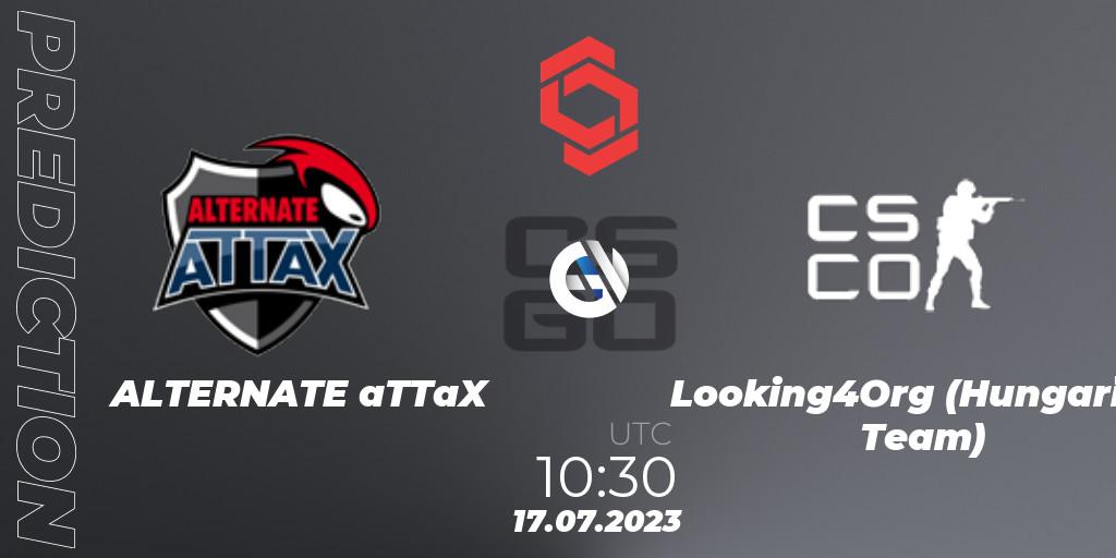 Pronóstico ALTERNATE aTTaX - Looking4Org (Hungarian Team). 17.07.2023 at 10:30, Counter-Strike (CS2), CCT Central Europe Series #7