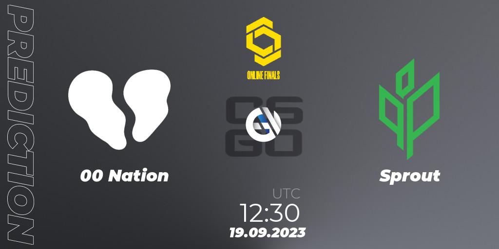 Pronóstico 00 Nation - Sprout. 19.09.2023 at 12:30, Counter-Strike (CS2), CCT Online Finals #3