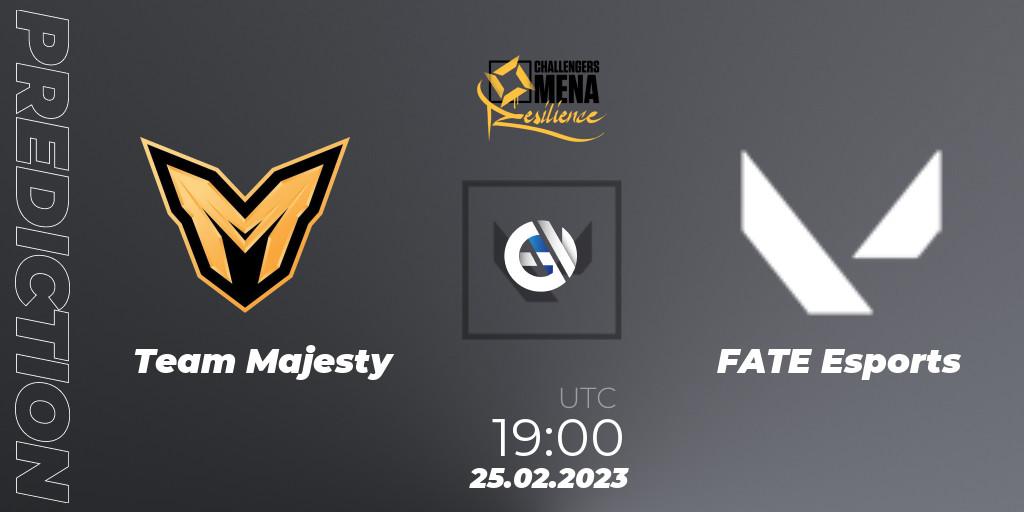 Pronóstico Team Majesty - FATE Esports. 25.02.2023 at 19:00, VALORANT, VALORANT Challengers 2023 MENA: Resilience Split 1 - Levant and North Africa