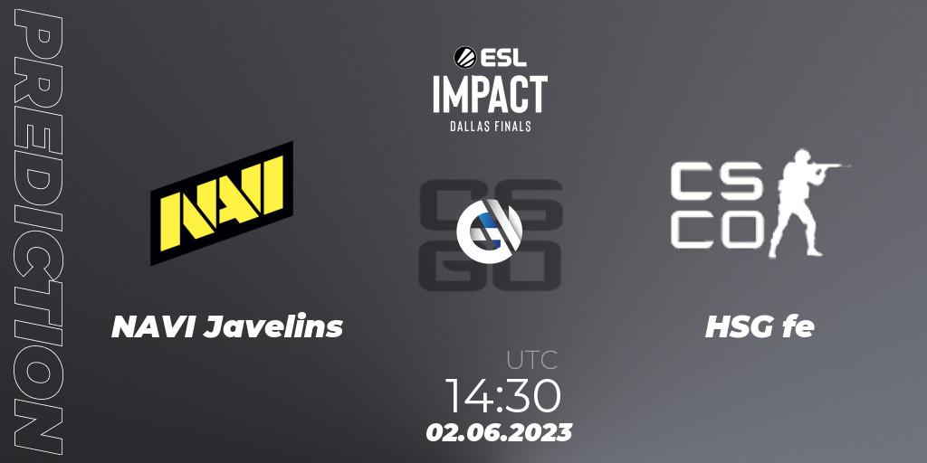 Pronóstico NAVI Javelins - HSG. 02.06.23, CS2 (CS:GO), ESL Impact League Season 3