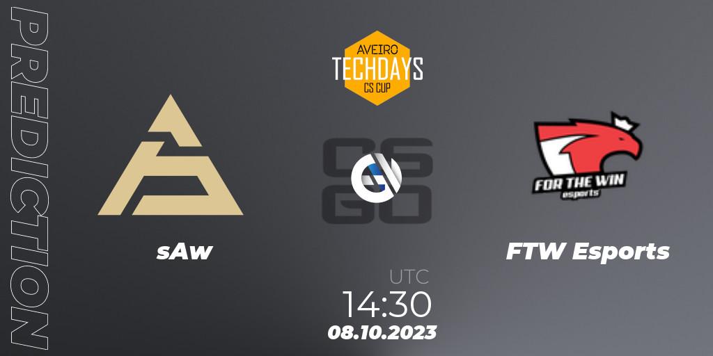 Pronóstico sAw - FTW Esports. 08.10.2023 at 14:30, Counter-Strike (CS2), Aveiro Techdays Cup 2023
