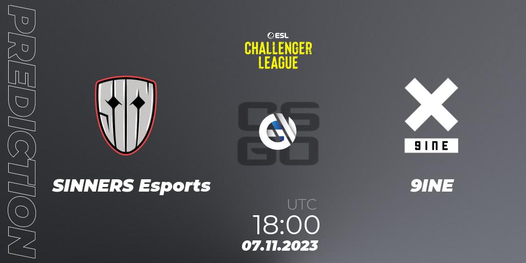 Pronóstico SINNERS Esports - 9INE. 07.11.2023 at 18:00, Counter-Strike (CS2), ESL Challenger League Season 46: Europe