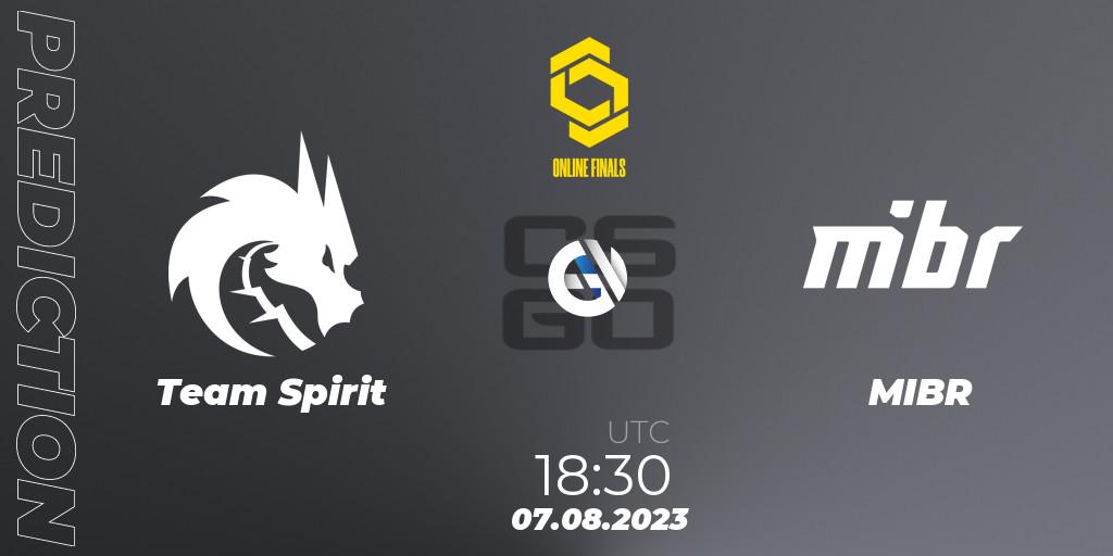 Pronóstico Team Spirit - MIBR. 07.08.2023 at 19:40, Counter-Strike (CS2), CCT 2023 Online Finals 2