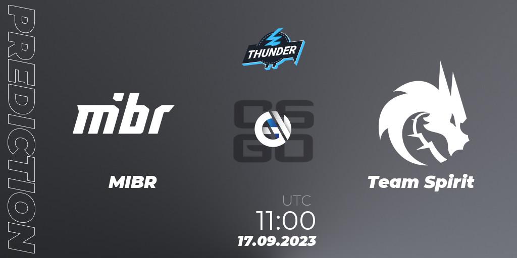 Pronóstico MIBR - Team Spirit. 17.09.2023 at 11:00, Counter-Strike (CS2), Thunderpick World Championship 2023: European Series #2
