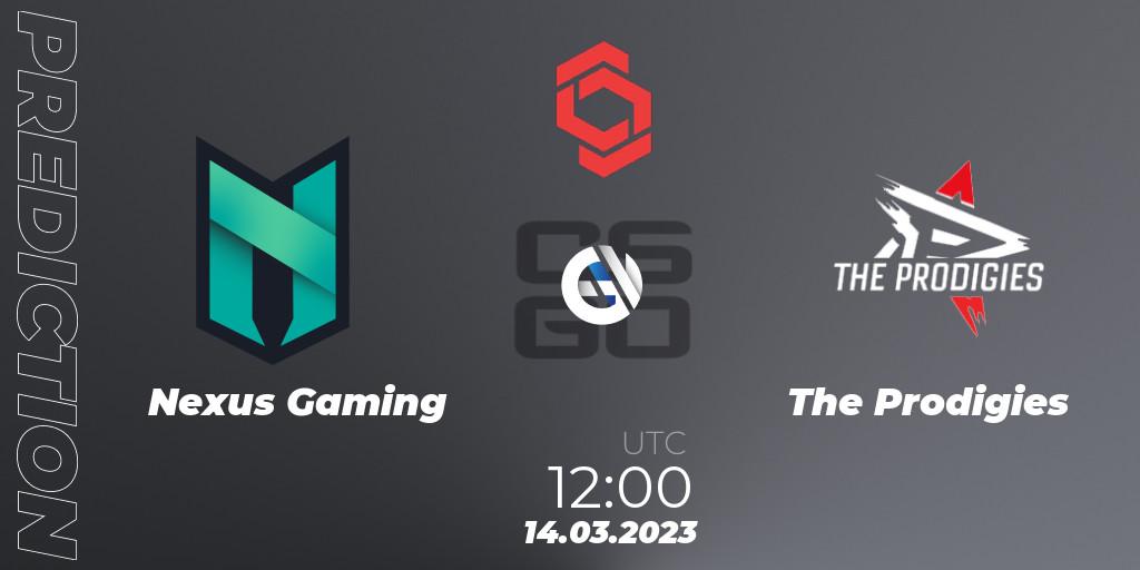 Pronóstico Nexus Gaming - The Prodigies. 14.03.2023 at 12:10, Counter-Strike (CS2), CCT Central Europe Series 5 Closed Qualifier
