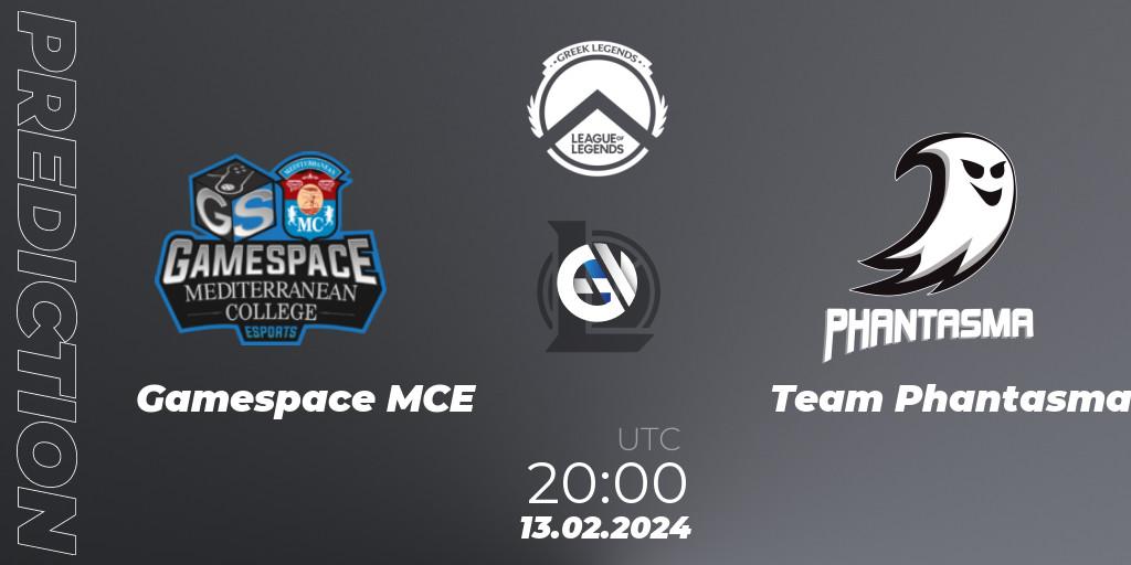Pronóstico Gamespace MCE - Team Phantasma. 13.02.2024 at 20:00, LoL, GLL Spring 2024