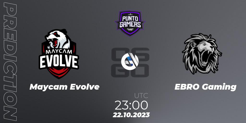 Pronóstico Maycam Evolve - EBRO Gaming. 22.10.2023 at 23:00, Counter-Strike (CS2), Punto Gamers Cup 2023