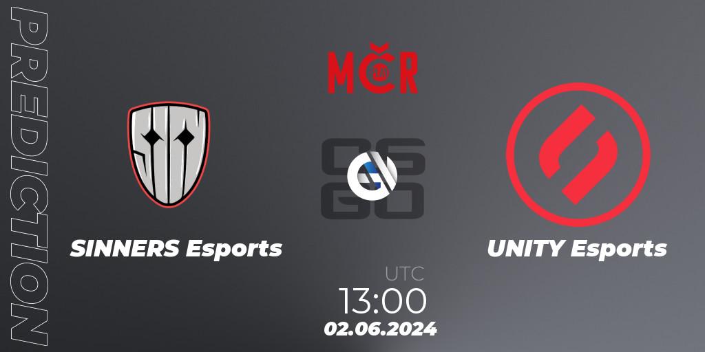 Pronóstico SINNERS Esports - UNITY Esports. 02.06.2024 at 13:00, Counter-Strike (CS2), Tipsport Cup Spring 2024