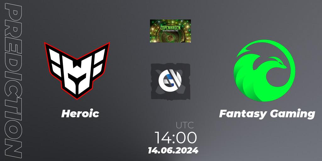Pronóstico Heroic - Fantasy Gaming. 14.06.2024 at 14:00, Dota 2, The International 2024: South America Closed Qualifier