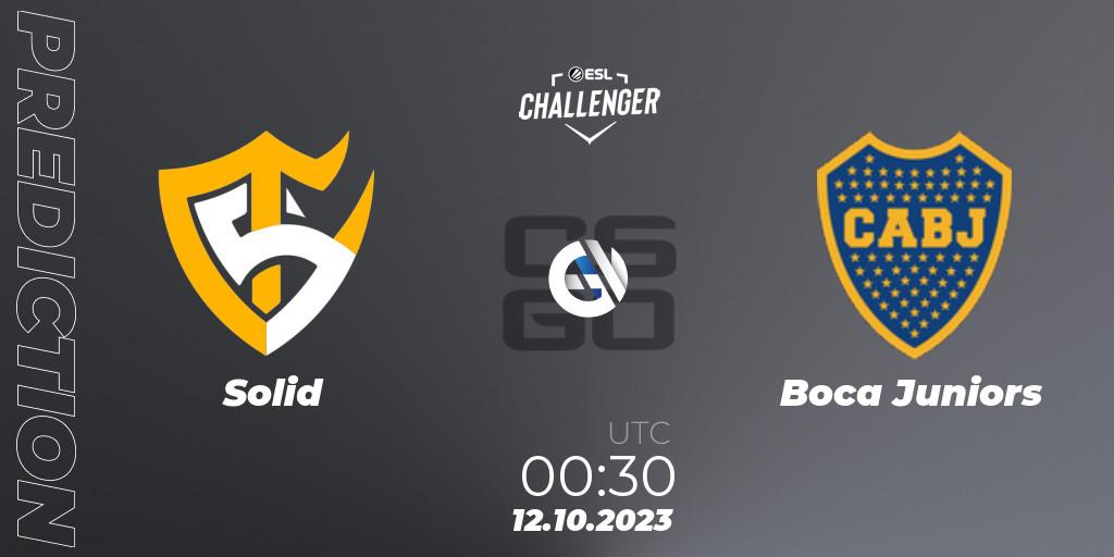 Pronóstico Solid - Boca Juniors. 12.10.2023 at 00:30, Counter-Strike (CS2), ESL Challenger at DreamHack Winter 2023: South American Open Qualifier