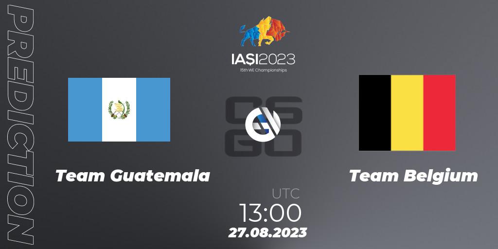 Pronóstico Team Guatemala - Team Belgium. 27.08.2023 at 16:10, Counter-Strike (CS2), IESF World Esports Championship 2023