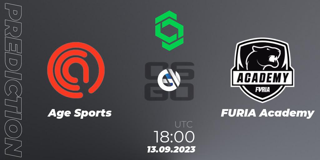 Pronóstico Age Sports - FURIA Academy. 13.09.2023 at 18:45, Counter-Strike (CS2), CCT South America Series #11