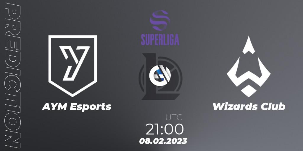 Pronóstico AYM Esports - Wizards Club. 08.02.23, LoL, LVP Superliga 2nd Division Spring 2023 - Group Stage