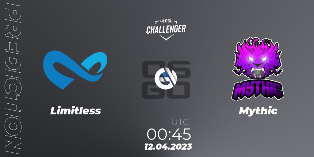 Pronóstico Limitless - Mythic. 12.04.2023 at 00:45, Counter-Strike (CS2), ESL Challenger Katowice 2023: North American Open Qualifier