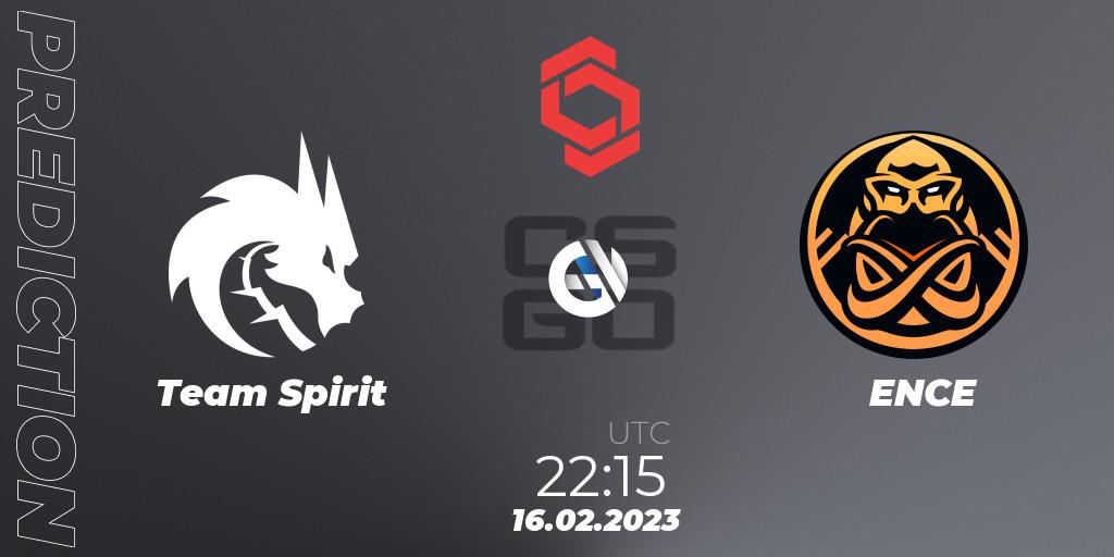 Pronóstico Team Spirit - ENCE. 16.02.2023 at 22:15, Counter-Strike (CS2), CCT Central Europe Series Finals #1