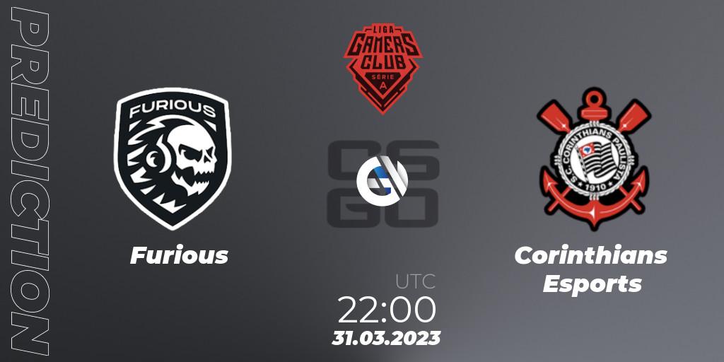 Pronóstico Furious - Corinthians Esports. 31.03.23, CS2 (CS:GO), Liga Gamers Club 2023 Serie A March Cup