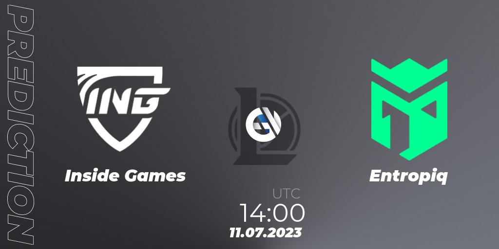 Pronóstico Inside Games - Entropiq. 16.06.2023 at 17:00, LoL, Hitpoint Masters Summer 2023 - Group Stage