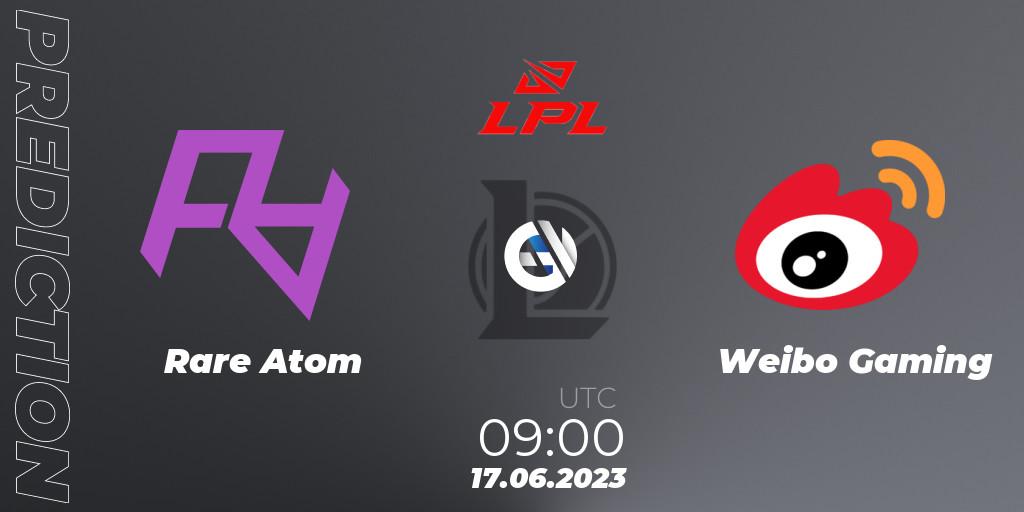 Pronóstico Rare Atom - Weibo Gaming. 17.06.23, LoL, LPL Summer 2023 Regular Season