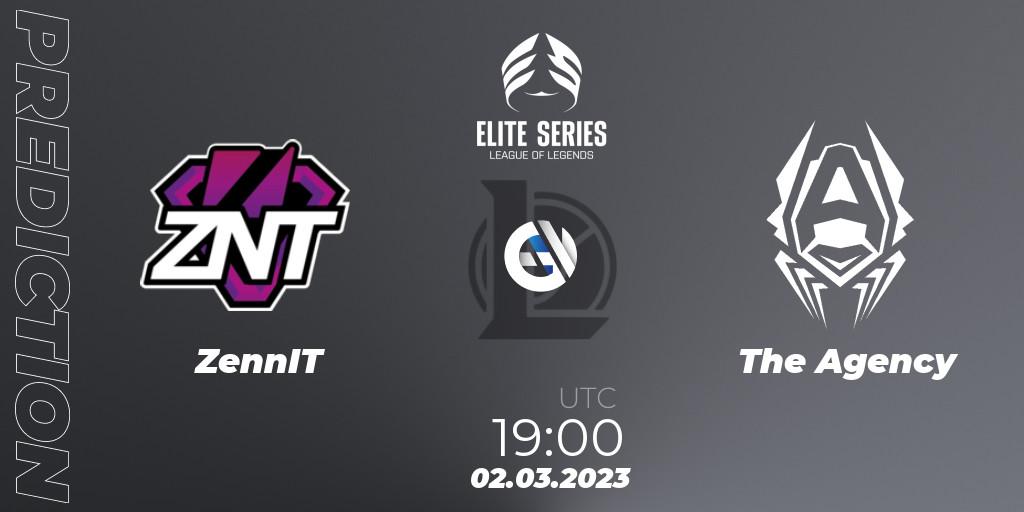 Pronóstico ZennIT - The Agency. 02.03.23, LoL, Elite Series Spring 2023 - Group Stage