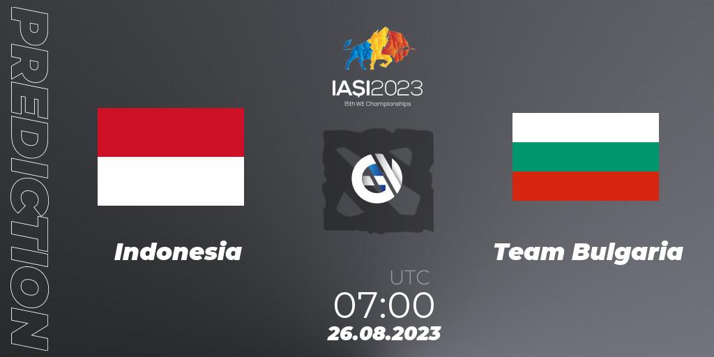 Pronóstico Indonesia - Team Bulgaria. 26.08.23, Dota 2, IESF World Championship 2023