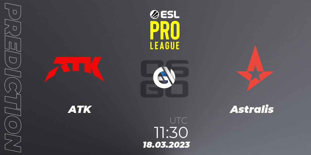 Pronóstico ATK - Astralis. 18.03.23, CS2 (CS:GO), ESL Pro League Season 17