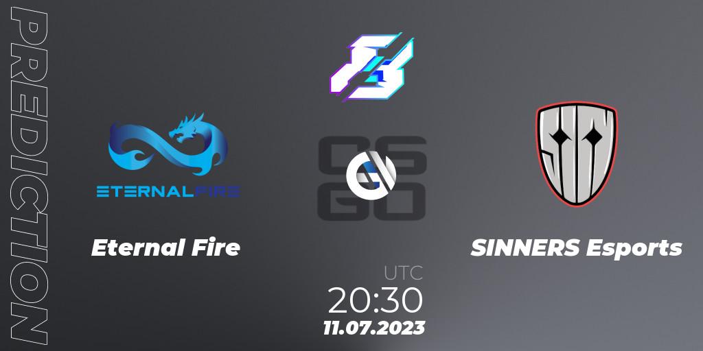 Pronóstico Eternal Fire - SINNERS Esports. 11.07.2023 at 20:30, Counter-Strike (CS2), Gamers8 2023 Europe Open Qualifier 2