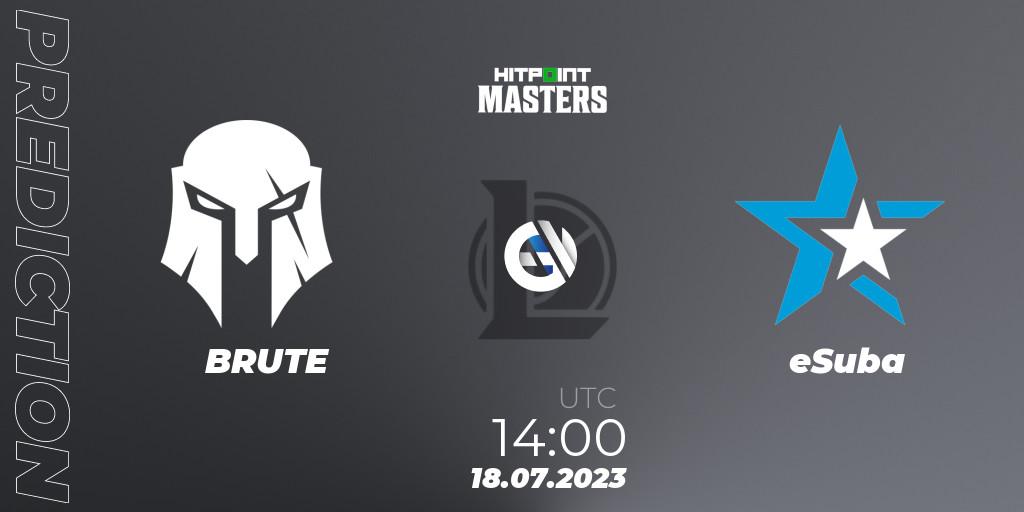 Pronóstico BRUTE - eSuba. 18.07.2023 at 14:00, LoL, Hitpoint Masters Summer 2023 - Group Stage