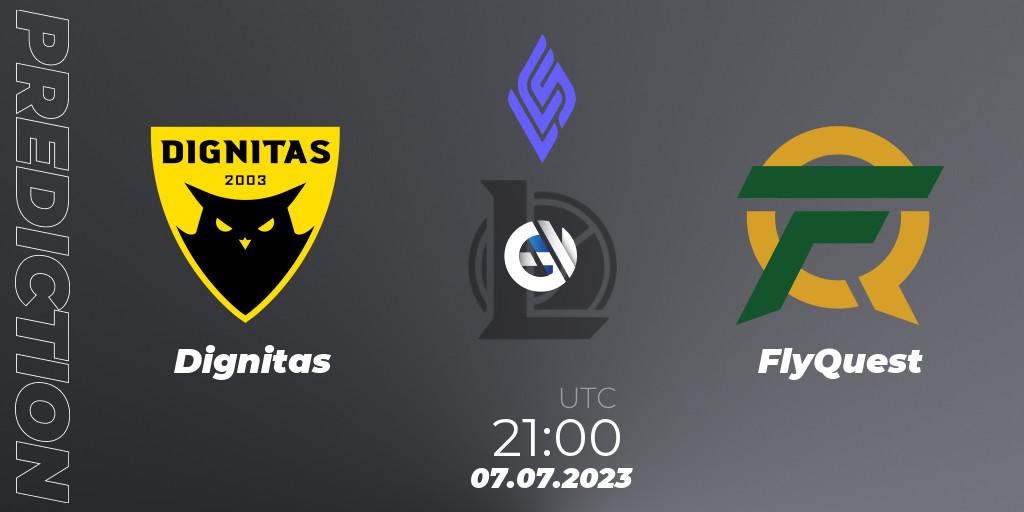 Pronóstico Dignitas - FlyQuest. 07.07.2023 at 21:00, LoL, LCS Summer 2023 - Group Stage