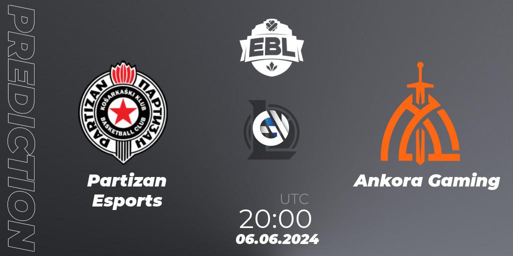 Pronóstico Partizan Esports - Ankora Gaming. 06.06.2024 at 20:00, LoL, Esports Balkan League Season 15