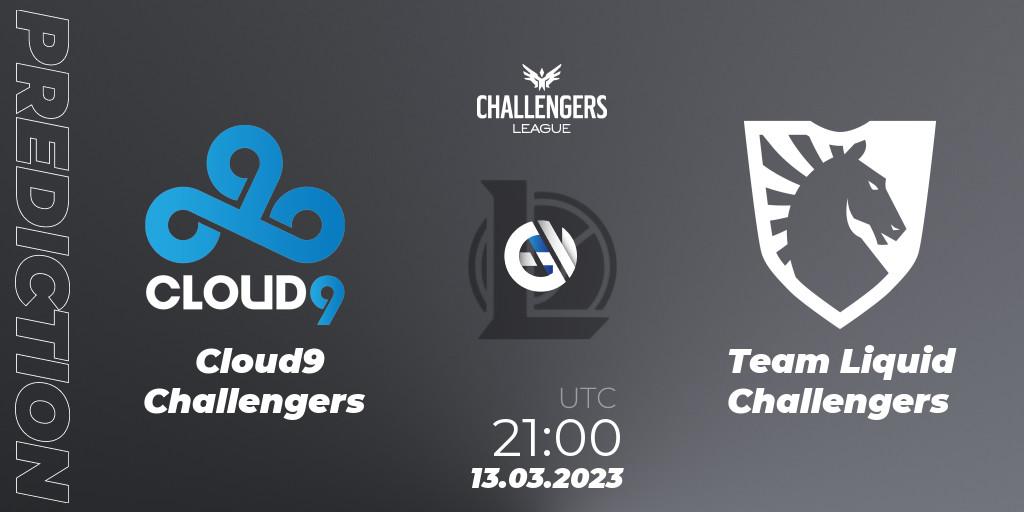 Pronóstico Cloud9 Challengers - Team Liquid Challengers. 13.03.23, LoL, NACL 2023 Spring - Playoffs