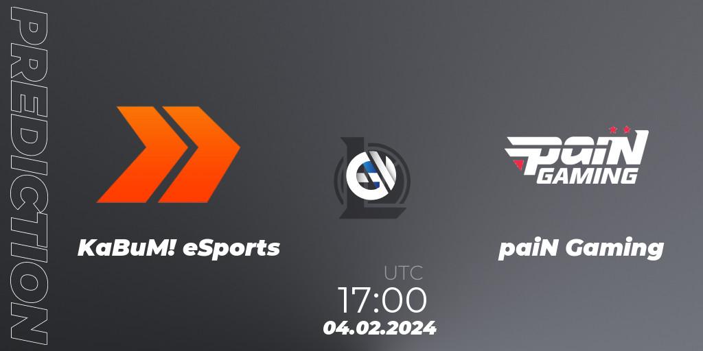Pronóstico KaBuM! eSports - paiN Gaming. 04.02.2024 at 17:00, LoL, CBLOL Split 1 2024 - Group Stage
