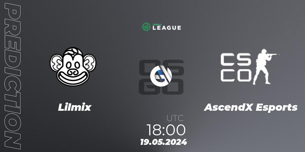 Pronóstico Lilmix - AscendX Esports. 19.05.2024 at 18:00, Counter-Strike (CS2), ESEA Season 49: Advanced Division - Europe