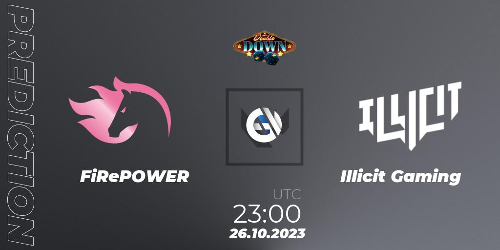 Pronóstico FiRePOWER - Illicit Gaming. 26.10.2023 at 23:00, VALORANT, ACE Double Down