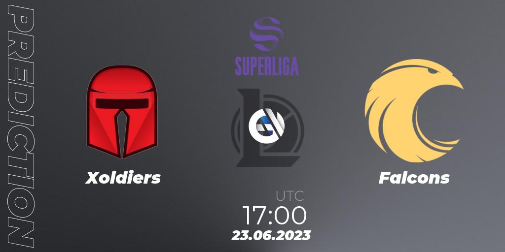 Pronóstico Xoldiers - Falcons. 23.06.2023 at 17:00, LoL, LVP Superliga 2nd Division 2023 Summer