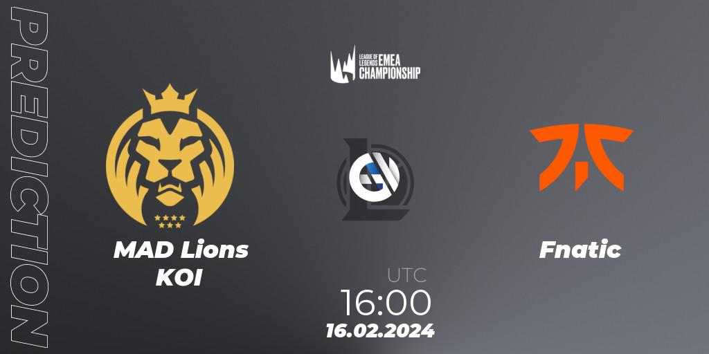 Pronóstico MAD Lions KOI - Fnatic. 16.02.24, LoL, LEC Winter 2024 - Playoffs