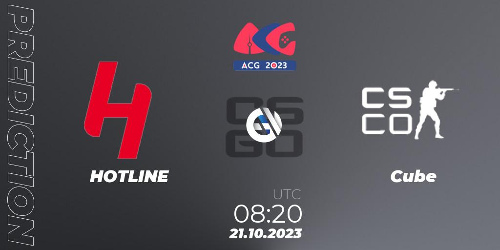 Pronóstico HOTLINE - Cube. 21.10.2023 at 08:20, Counter-Strike (CS2), Almaty Cyber Games 2023