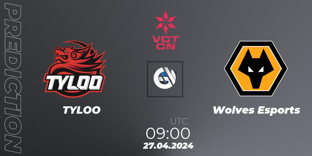 Pronóstico TYLOO - Wolves Esports. 27.04.2024 at 09:10, VALORANT, VALORANT Champions Tour China 2024: Stage 1 - Group Stage
