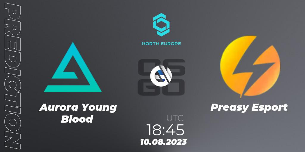 Pronóstico Aurora Young Blood - Preasy Esport. 10.08.2023 at 18:45, Counter-Strike (CS2), CCT North Europe Series #7: Closed Qualifier