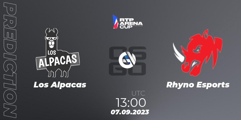 Pronóstico Los Alpacas - Rhyno Esports. 07.09.2023 at 13:00, Counter-Strike (CS2), RTP Arena Cup 2023