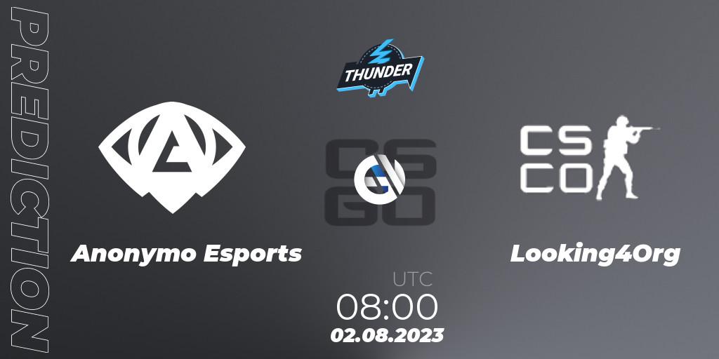 Pronóstico Anonymo Esports - Looking4Org. 02.08.2023 at 08:00, Counter-Strike (CS2), Thunderpick World Championship 2023: European Qualifier #1