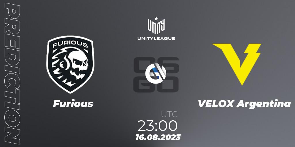 Pronóstico Furious - VELOX Argentina. 16.08.2023 at 23:00, Counter-Strike (CS2), LVP Unity League Argentina 2023