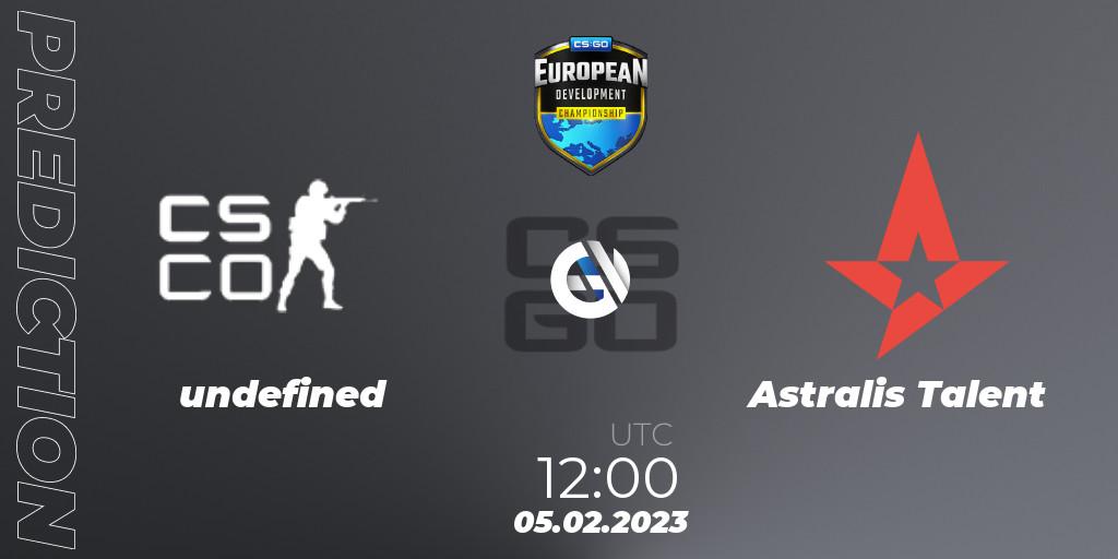Pronóstico undefined - Astralis Talent. 05.02.23, CS2 (CS:GO), European Development Championship 7 Closed Qualifier