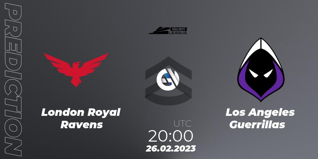 Pronóstico London Royal Ravens - Los Angeles Guerrillas. 27.02.2023 at 00:00, Call of Duty, Call of Duty League 2023: Stage 3 Major Qualifiers