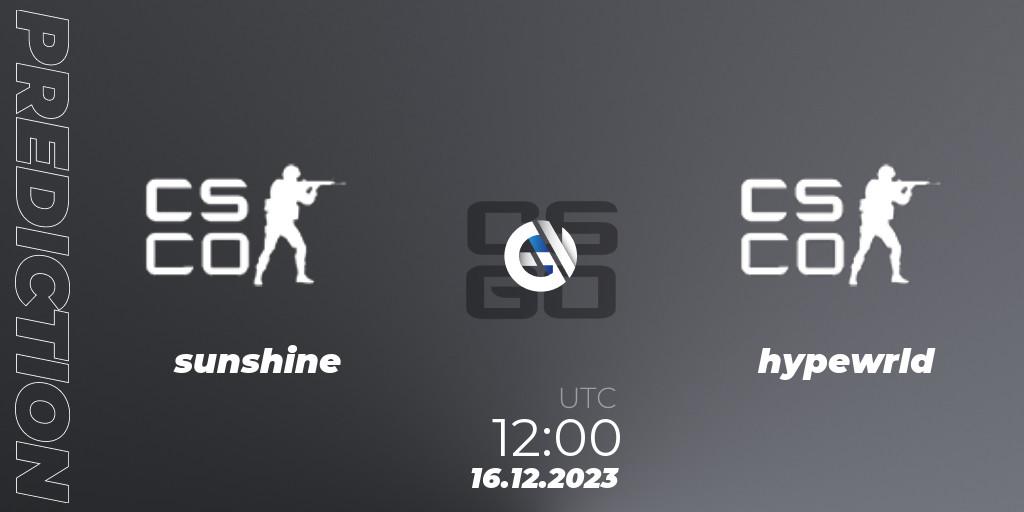 Pronóstico sunshine! - hypewrld. 16.12.2023 at 12:40, Counter-Strike (CS2), kleverr Virsliga Season 1 Finals