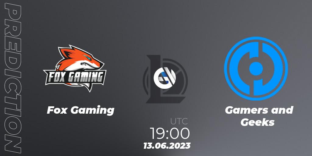 Pronóstico Fox Gaming - Gamers and Geeks. 13.06.2023 at 21:00, LoL, Arabian League Summer 2023 - Group Stage