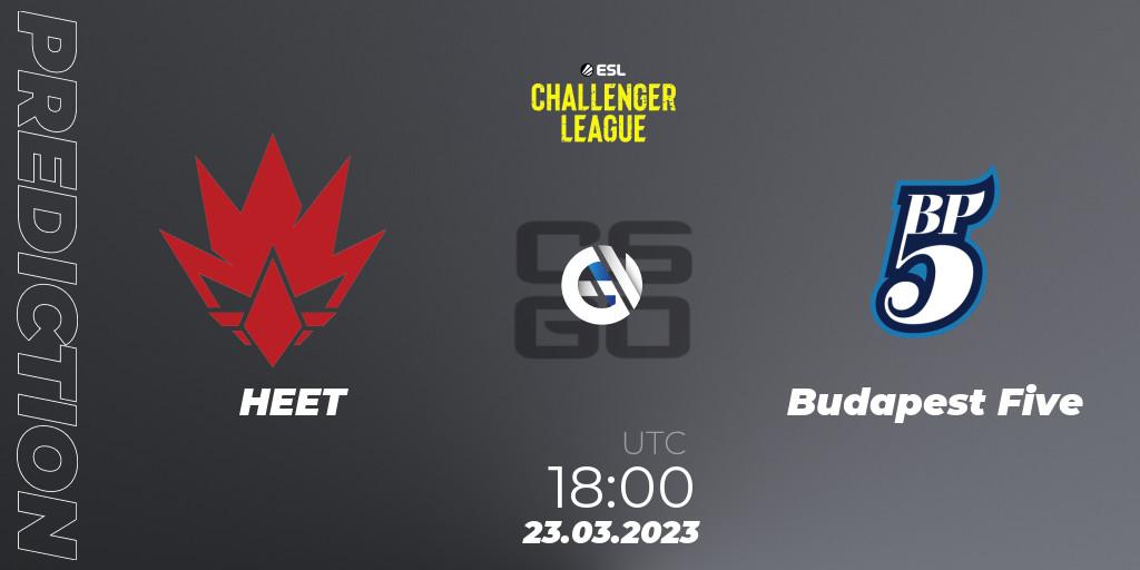 Pronóstico HEET - Budapest Five. 24.03.23, CS2 (CS:GO), ESL Challenger League Season 44 Relegation: Europe