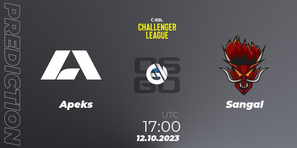 Pronóstico Apeks - Sangal. 25.10.2023 at 11:00, Counter-Strike (CS2), ESL Challenger League Season 46: Europe