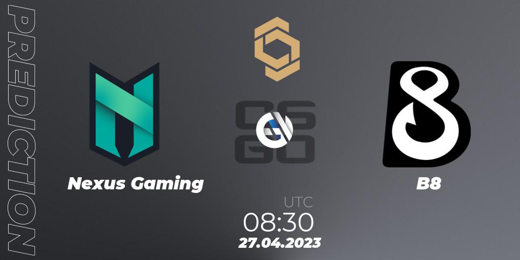 Pronóstico Nexus Gaming - B8. 27.04.2023 at 08:30, Counter-Strike (CS2), CCT South Europe Series #4