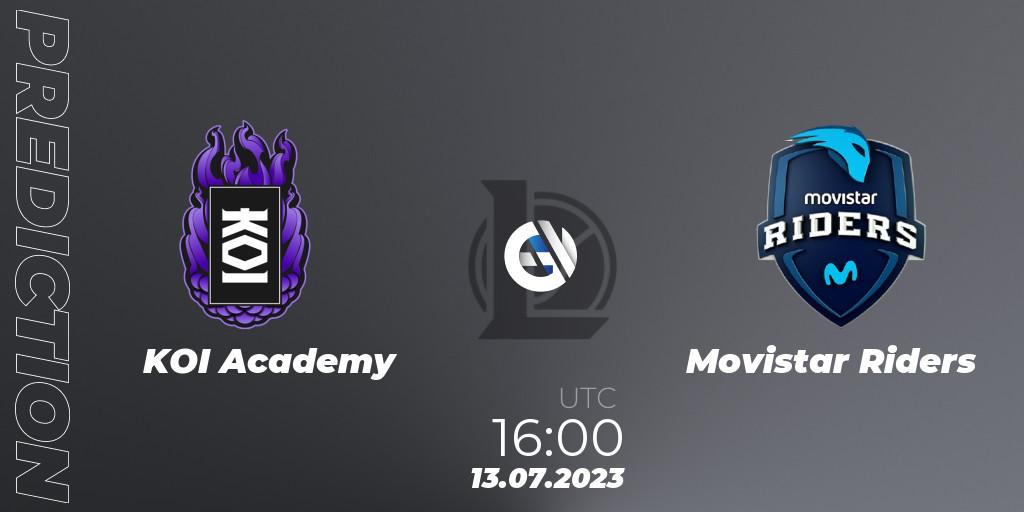 Pronóstico KOI Academy - Movistar Riders. 13.07.2023 at 19:00, LoL, Superliga Summer 2023 - Group Stage