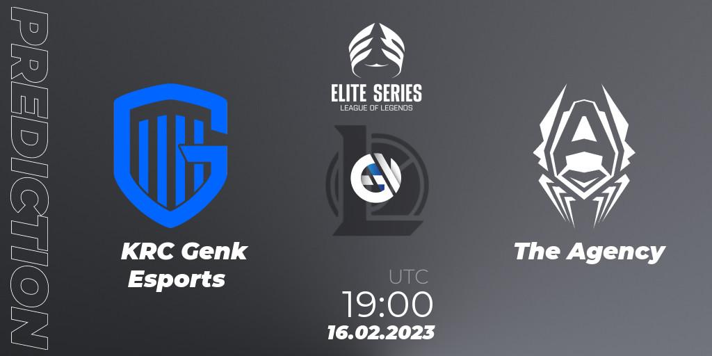 Pronóstico KRC Genk Esports - The Agency. 16.02.23, LoL, Elite Series Spring 2023 - Group Stage